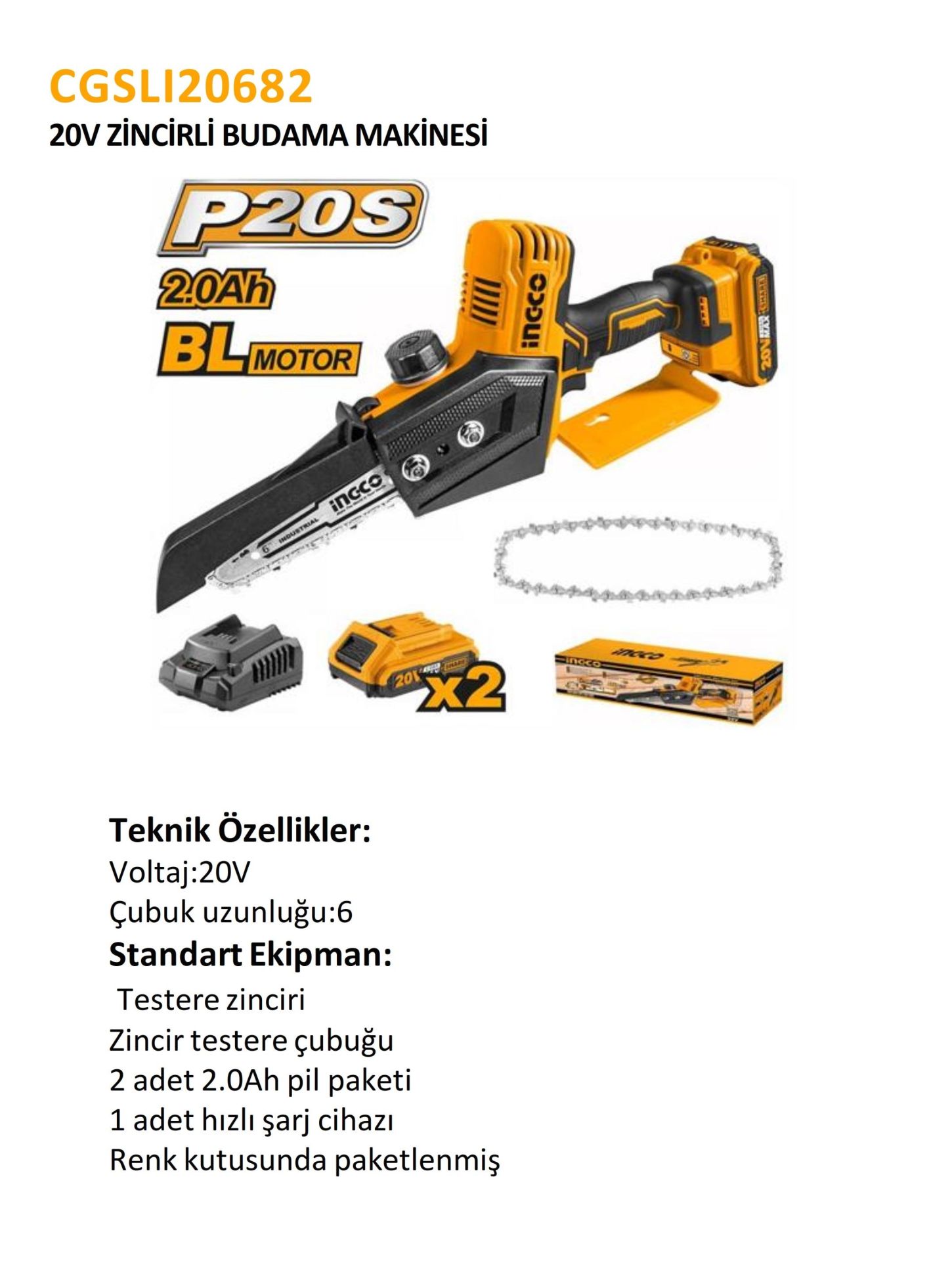 20 V 15 CM DAL KESME MAKİNESİ ÇİFT PİLLİ
