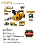 20 V 30 CM AĞAÇ KESME MAKİNESİ ÇİFT PİLLİ