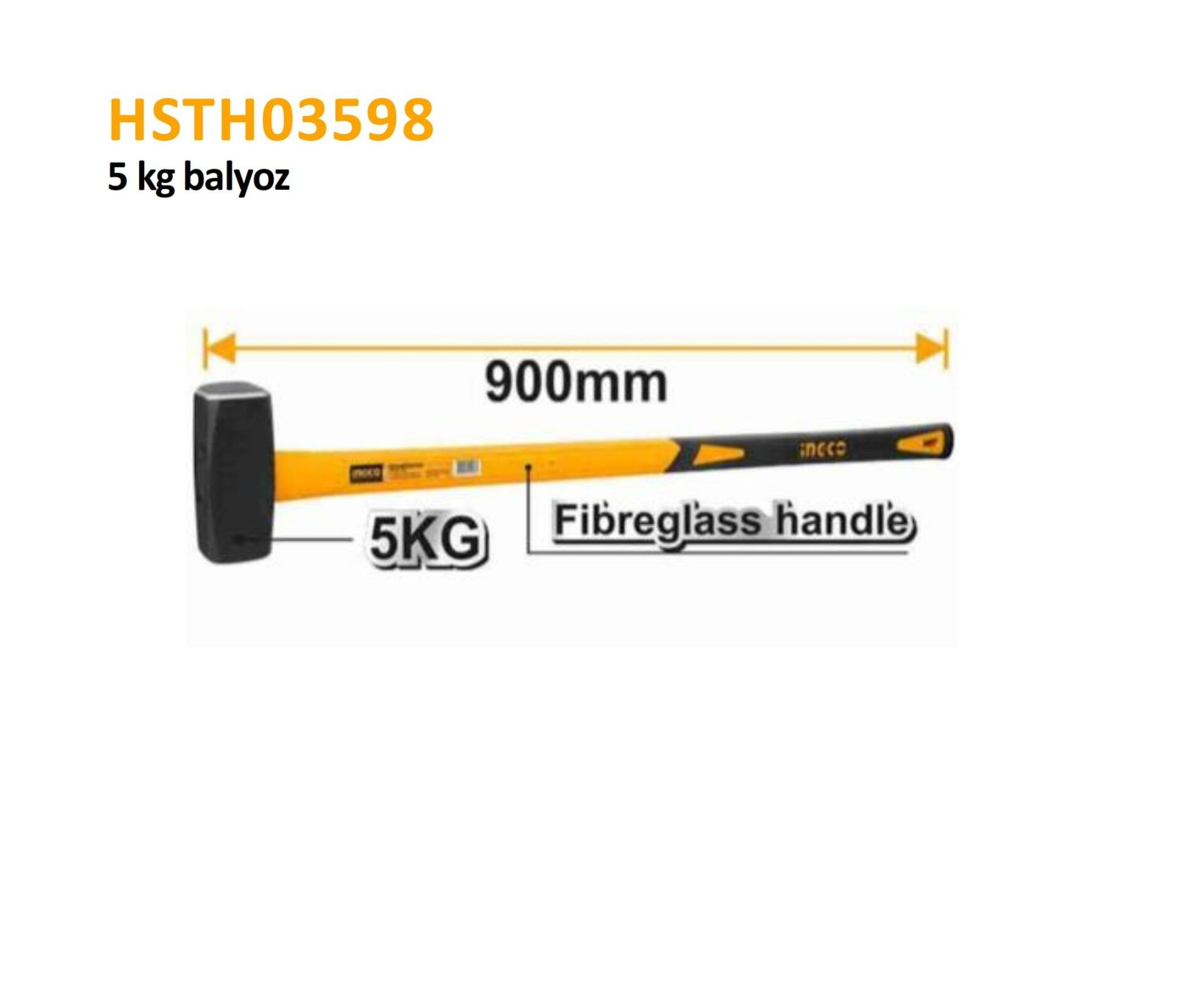5000 GR FİBERGLASS SAPLI BALYOZ