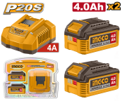 20 V 4 Ah X 2 LI-ION YEDEK BATARYA + ŞARJ ALETİ