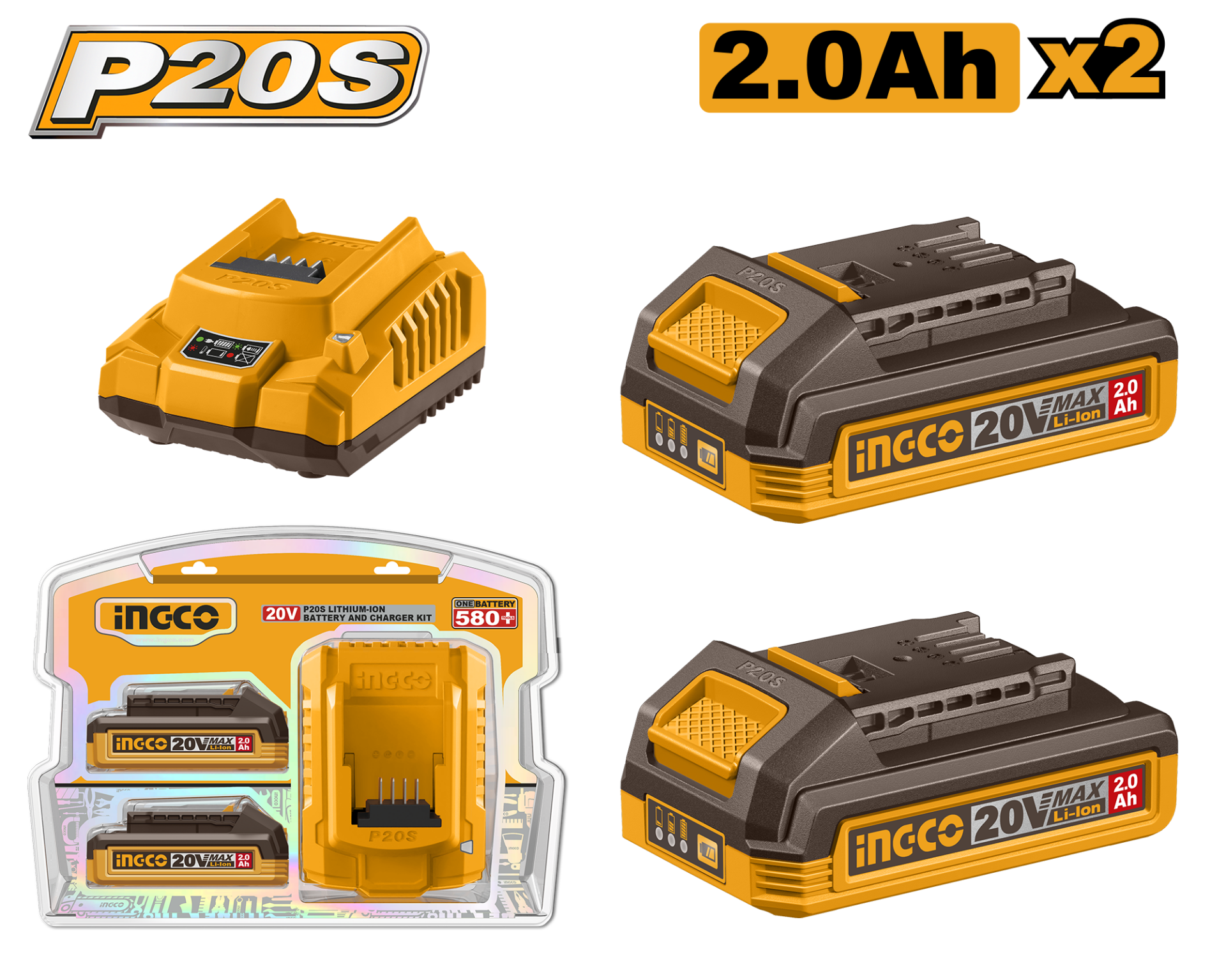 20 V 4 Ah X 2 LI-ION YEDEK BATARYA + ŞARJ ALETİ