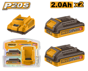 20 V 4 Ah X 2 LI-ION YEDEK BATARYA + ŞARJ ALETİ